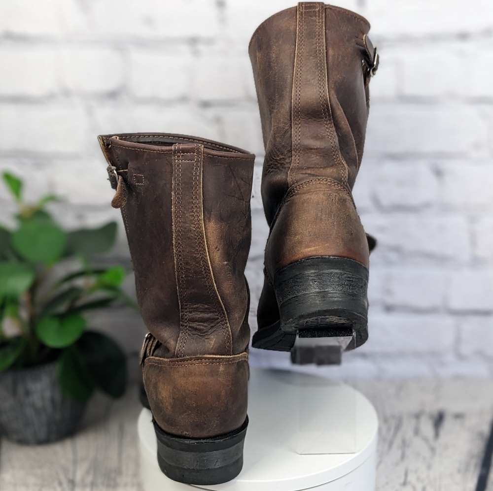 Frye Engineer 9.5M D full grain brown leather boots, USA made - Picture 14 of 15